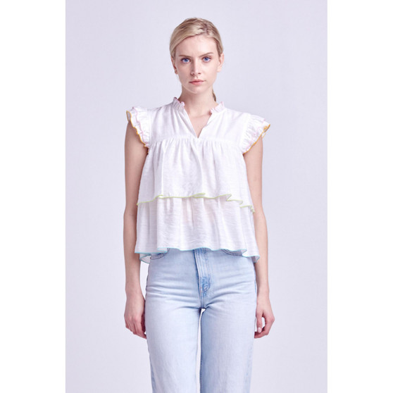 Women's Colorblock Edge Tiered Top