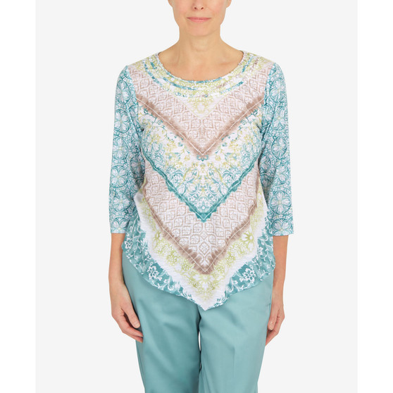 Women's Coconut Grove Chevron 3/4 Sleeve Top