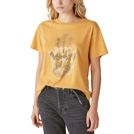 Hamsa Foil Crewneck Boyfriend T-Shirt Top