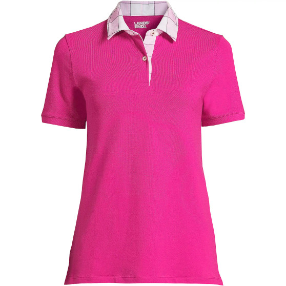 Women's Tall Mesh Cotton Short Sleeve Polo Shirt