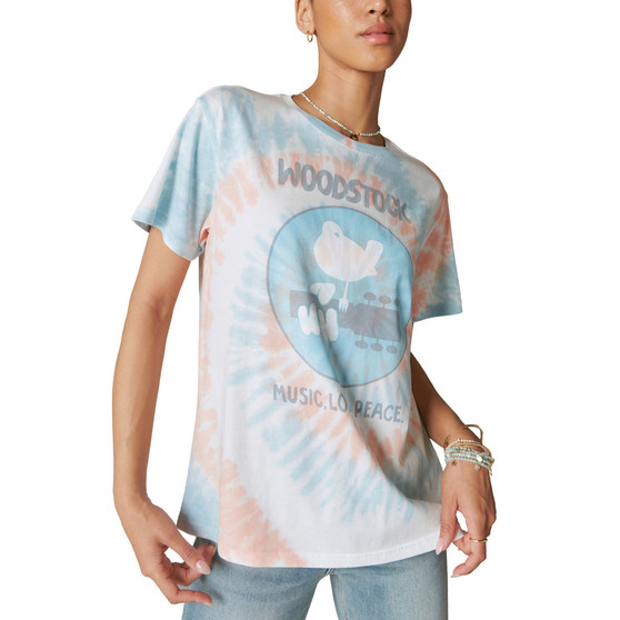 Women's Cotton Woodstock Tie-Dye Boyfriend T-Shirt