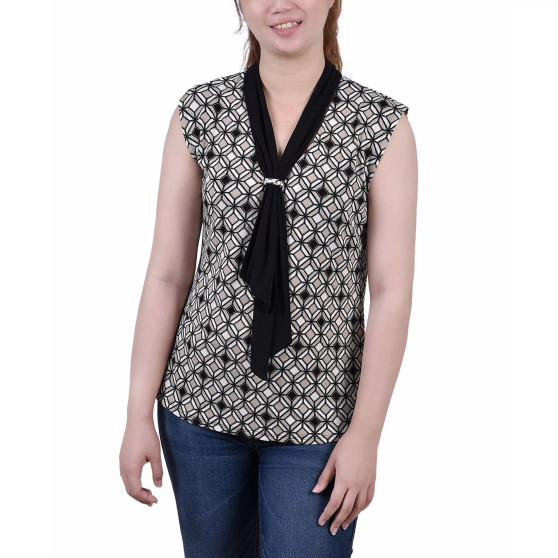 Petite Sleeveless Scarf Top