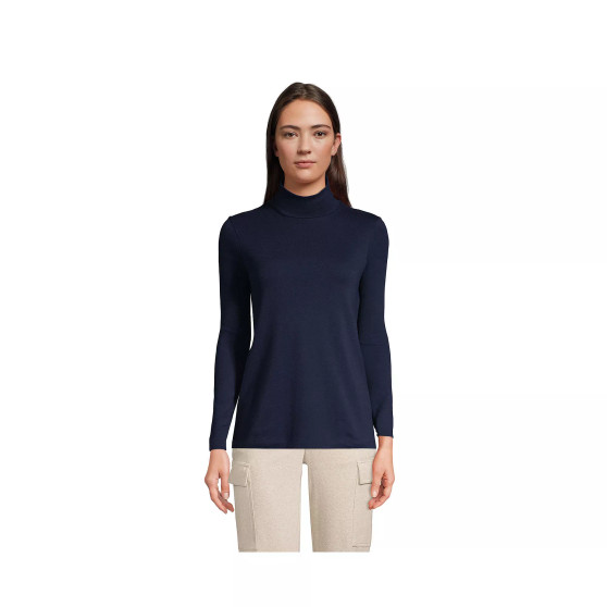 Women's Petite Supima Cotton Long Sleeve Turtleneck