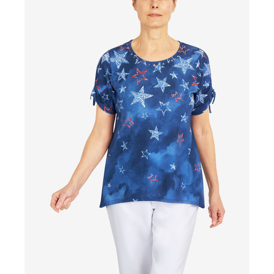Petite Tie Dye Batik Star Top