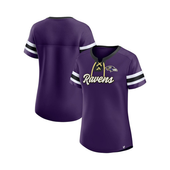 Women's Branded Purple Baltimore Ravens Original State Lace-Up T-shirt