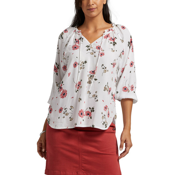 Women's Lightweight Soft Ruffle Tie Neck Blouse