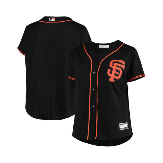 Women's Black San Francisco Giants Plus Size Sanitized Replica Team Jersey