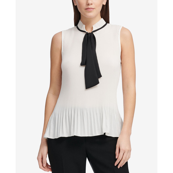 Tie-Neck Peplum Blouse
