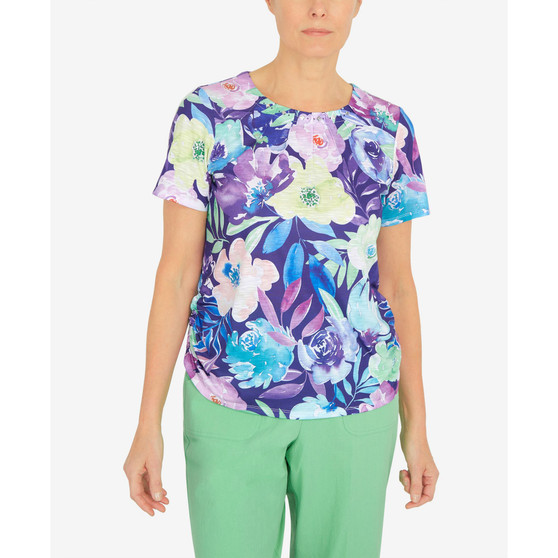 Women's Cinched Waist Floral T-shirt