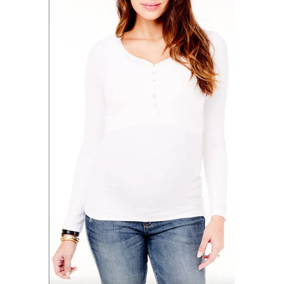 Women's Maternity Long Sleeve Rib Henley