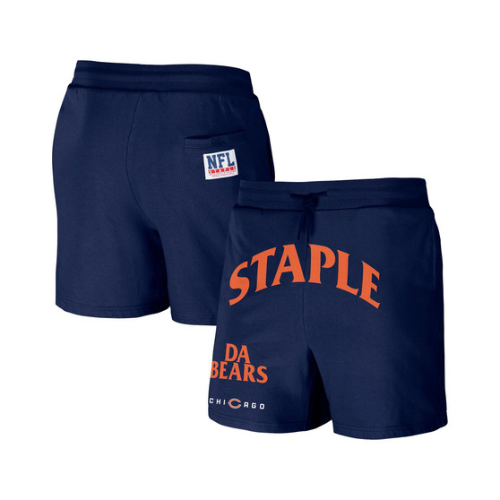 Men's NFL X Staple Navy Chicago Bears New Age Throwback Vintage-Like Wash Fleece Short
