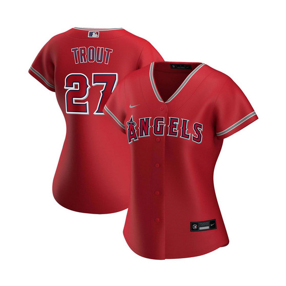 Women's Mike Trout Red Los Angeles Angels Alternate Replica Player Jersey