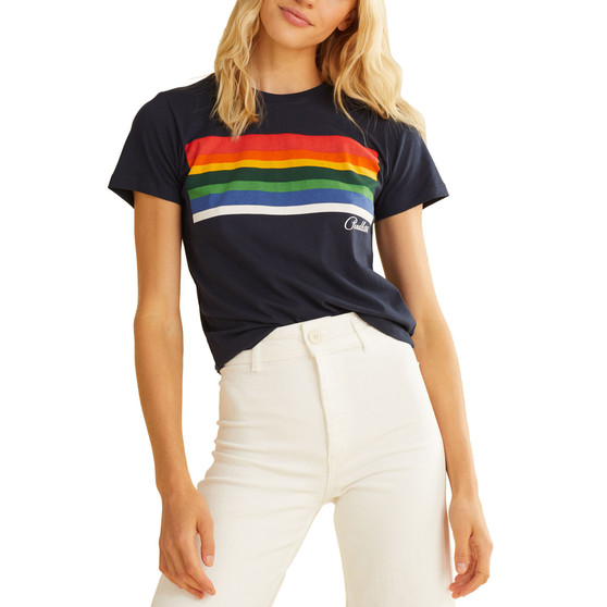 Women's Crater Lake Park Striped Cotton T-Shirt