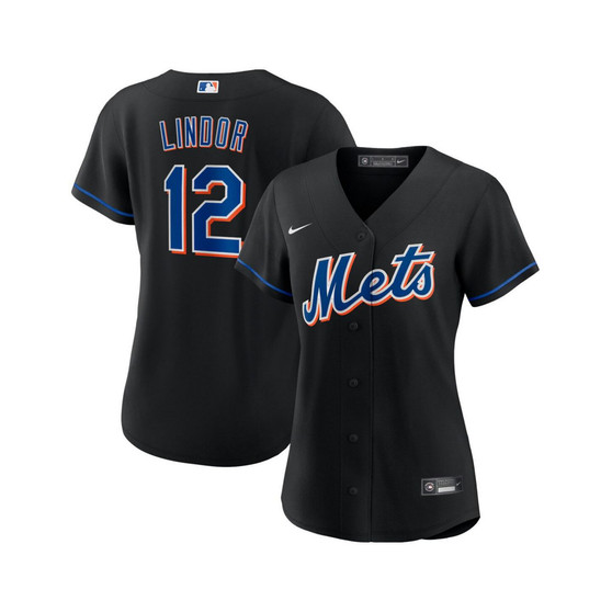 Women's Francisco Lindor Black New York Mets 2022 Alternate Replica Player Jersey