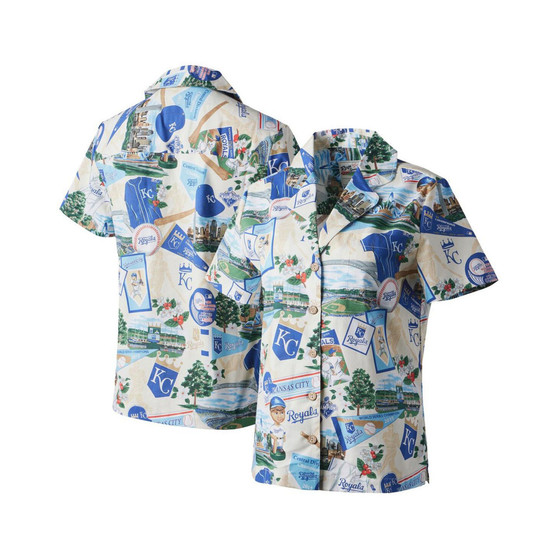 Women's White Kansas City Royals Scenic Camp Button-Up Shirt