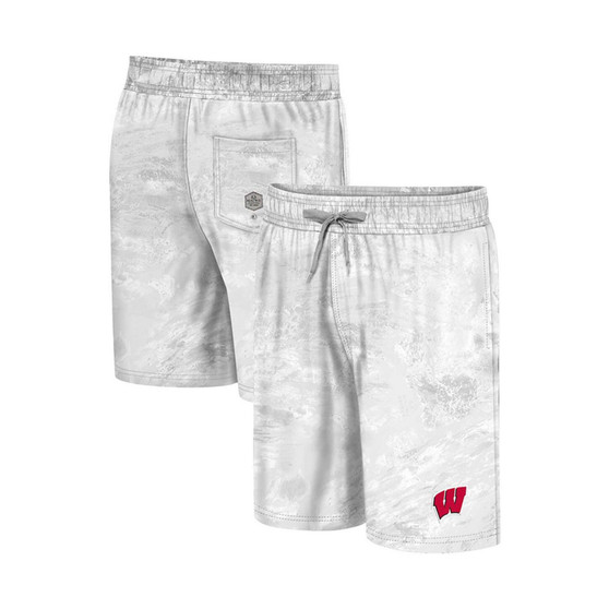 Men's White Wisconsin Badgers Realtree Aspect Ohana Swim Shorts