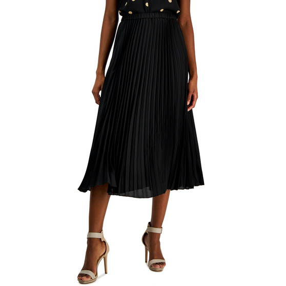 Chiffon Pull-On Pleated Skirt