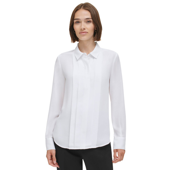 Women's Pleat-Front Long-Sleeve Shirt