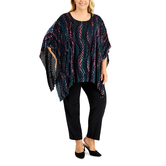 Plus Size Velvet Burnout Top