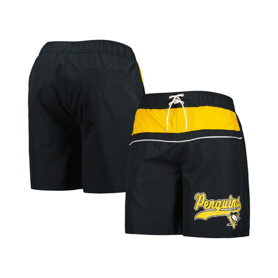 Men's Black Pittsburgh Penguins Freestyle Volley Swim Shorts