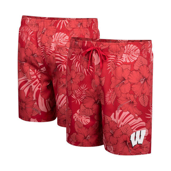 Men's Red Wisconsin Badgers The Dude Swim Shorts