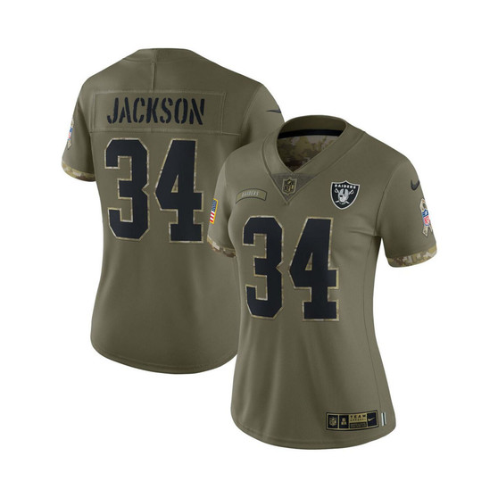 Women's Bo Jackson Olive Las Vegas Raiders 2022 Salute To Service Retired Player Limited Jersey