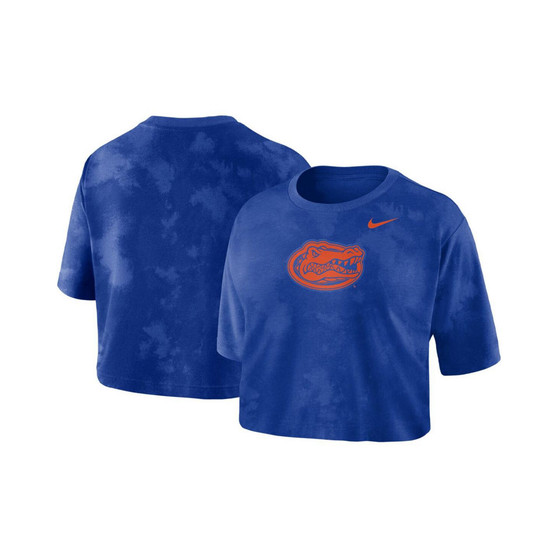 Women's Royal Florida Gators Tie-Dye Cropped T-shirt