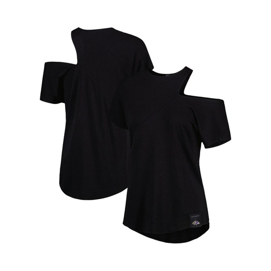 Women's Black Baltimore Ravens Cut Out Tri-Blend Shirt