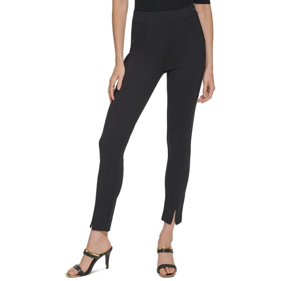 Women's Solid Zipper-Cuff Ponté-Knit Pull-On Pants