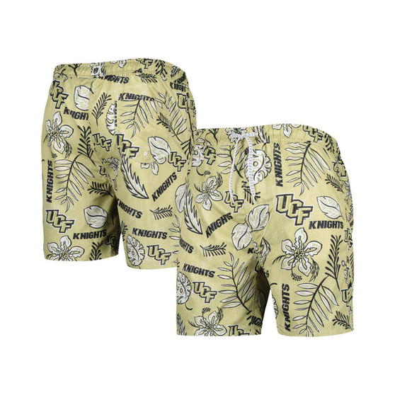 Men's Khaki UCF Knights Vintage-Inspired Floral Swim Trunks