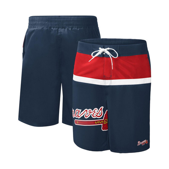Men's Navy Atlanta Braves Sea Wind Swim Shorts