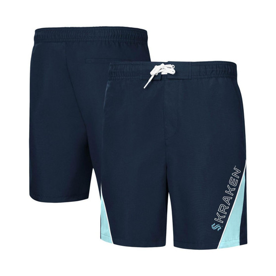 Men's Deep Sea Blue Seattle Kraken Sunrise Volley Swim Shorts