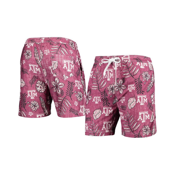 Men's Maroon Texas A&M Aggies Vintage-Inspired Floral Swim Trunks