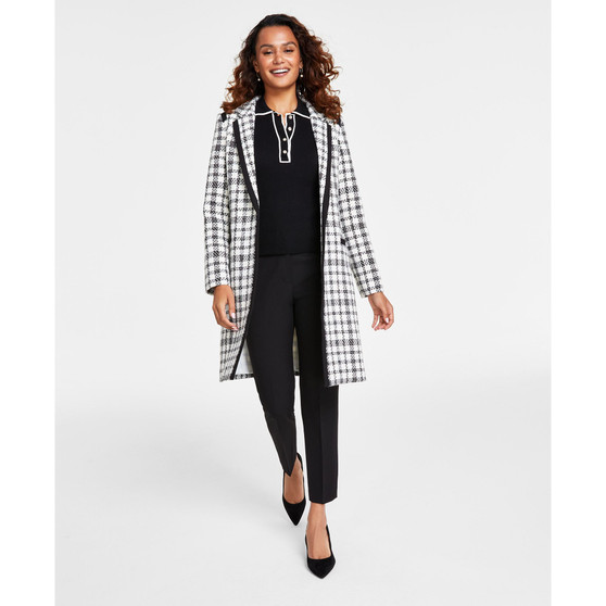 Women's Plaid Long-Sleeve Topper Jacket