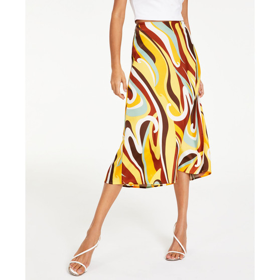 Women's Printed Flared Midi Skirt