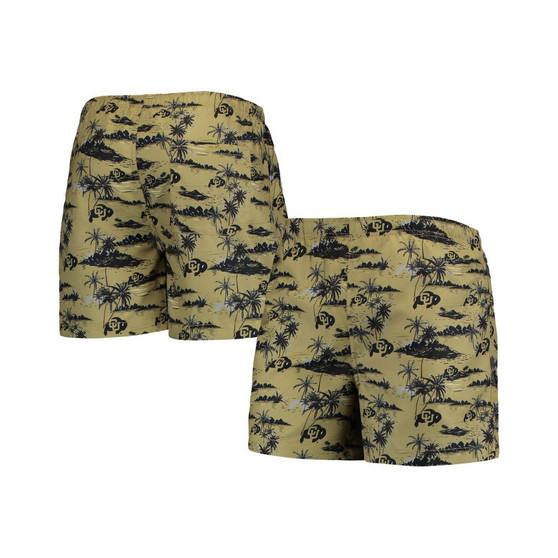 Men's Gold Colorado Buffaloes Island Palm Swim Trunks
