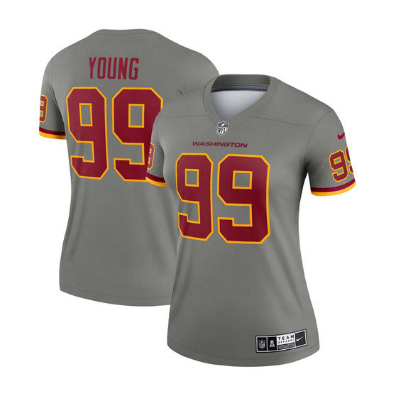 Women's Chase Young Gray Washington Football Team Inverted Legend Jersey