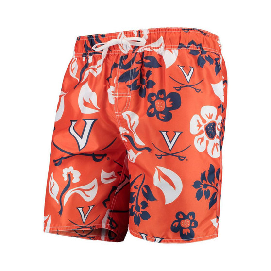 Men's Orange Virginia Cavaliers Floral Volley Swim Trunks