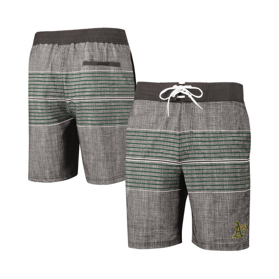 Men's Charcoal Oakland Athletics Horizon Volley Swim Trunks