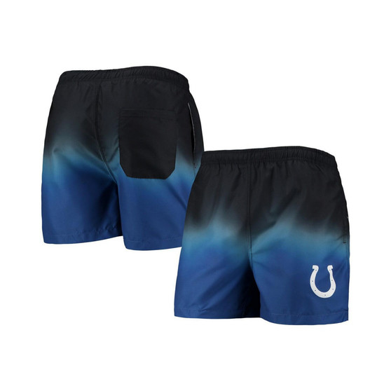 Men's Black, Royal Indianapolis Colts Dip-Dye Swim Shorts