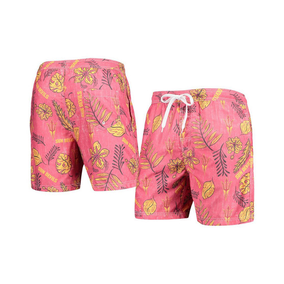 Men's Maroon Arizona State Sun Devils Vintage-Like Floral Swim Trunks