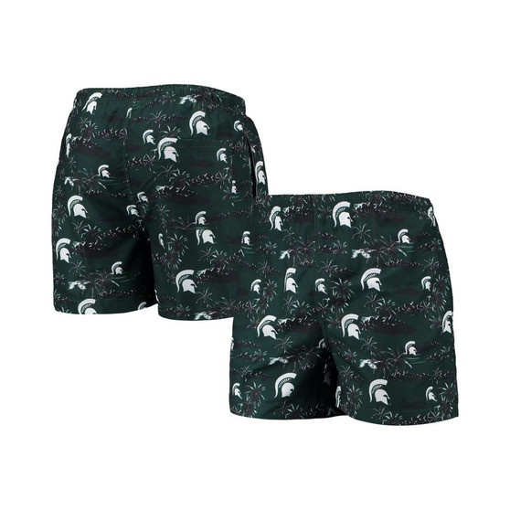 Men's Green Michigan State Spartans Island Palm Swim Trunks