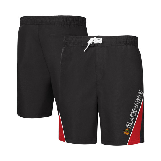 Men's Black Chicago Blackhawks Sunrise Volley Swim Shorts