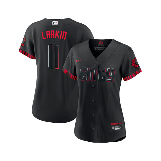 Women's Black Cincinnati Reds Barry Larkin 2023 City Connect Replica Player Jersey