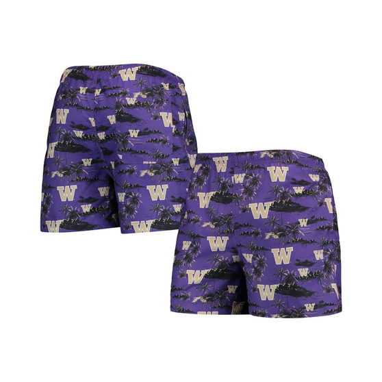 Men's Purple Washington Huskies Island Palm Swim Trunks