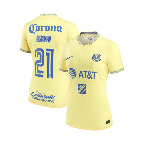 Women's Henry Martin Yellow Club America 2022/23 Home Replica Player Jersey