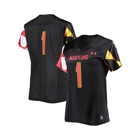 Women's #1 Black Maryland Terrapins Replica Jersey
