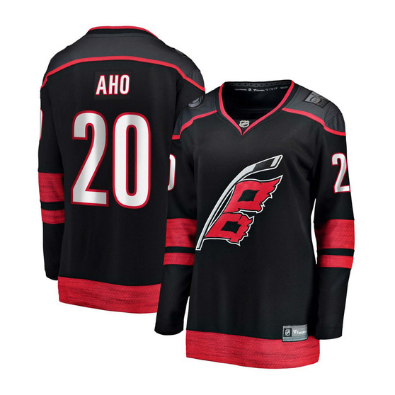 Women's Sebastian Aho Black Carolina Hurricanes Alternate Premier Breakaway Jersey