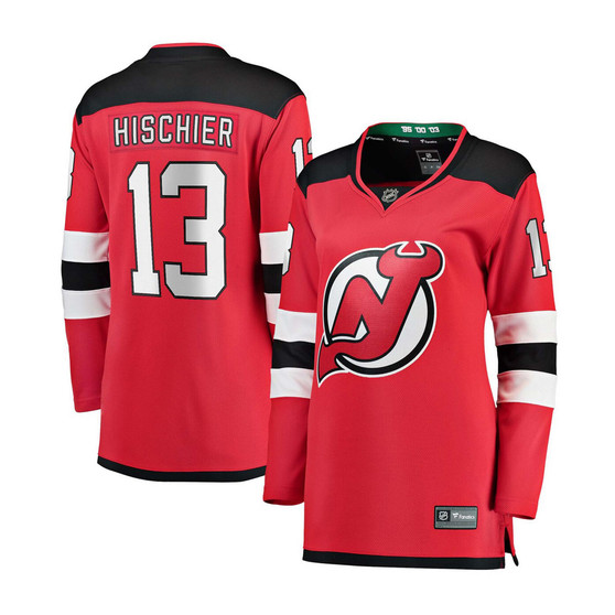 Women's Nico Hischier Red New Jersey Devils Home Premier Breakaway Player Jersey