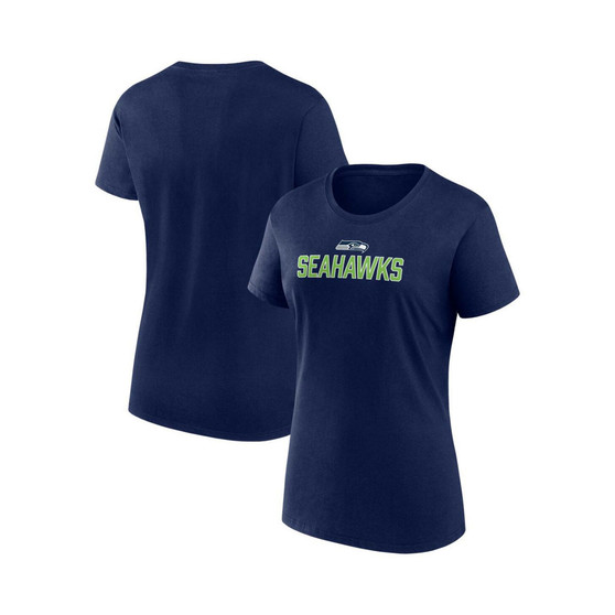 Women's Branded College Navy Seattle Seahawks Fundamental Base T-shirt